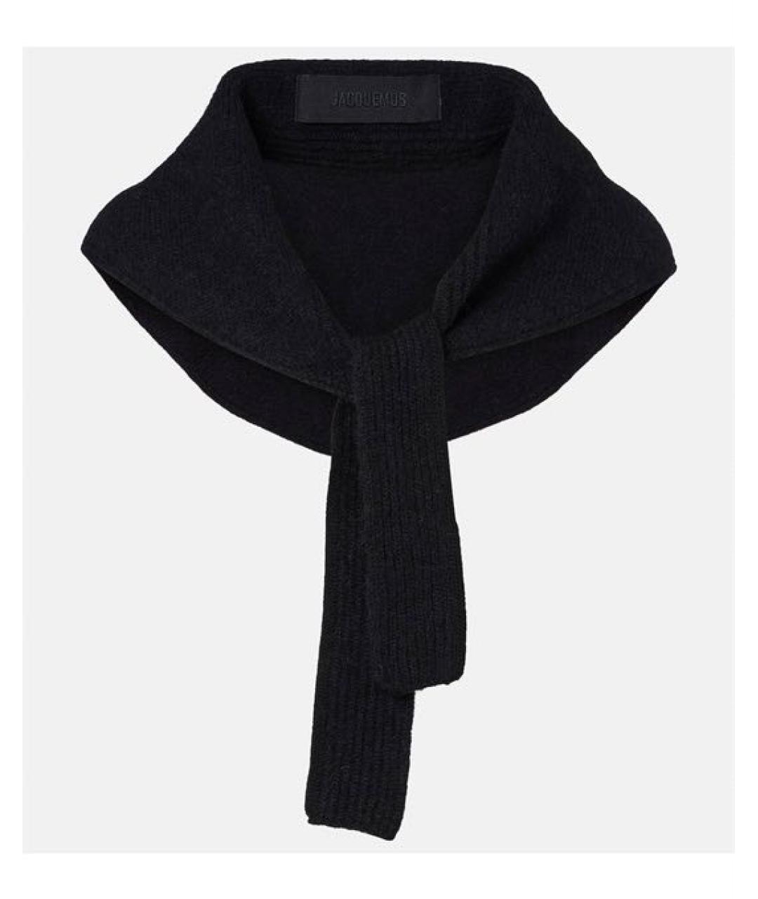 JACQUEMUS Черный кашемировый платок, фото 6