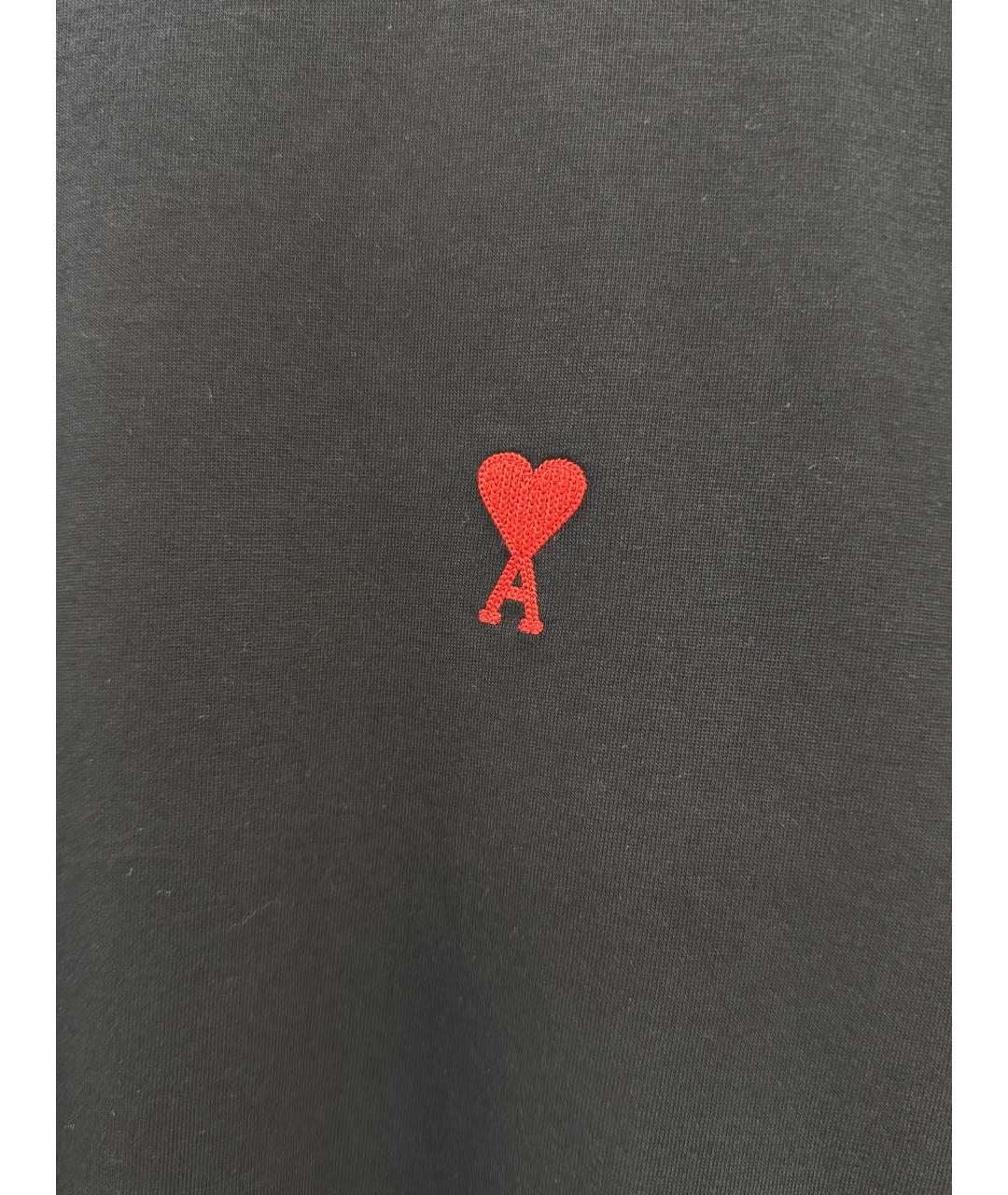 Ami Paris Темно-синяя хлопковая футболка, фото 4