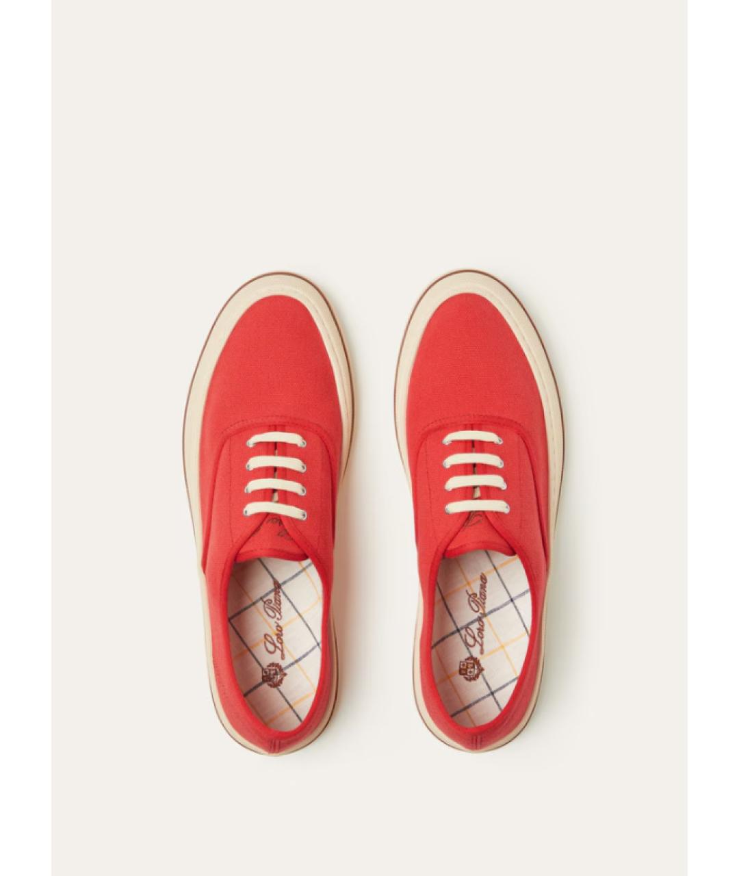 LORO PIANA Красные текстильные кеды, фото 3