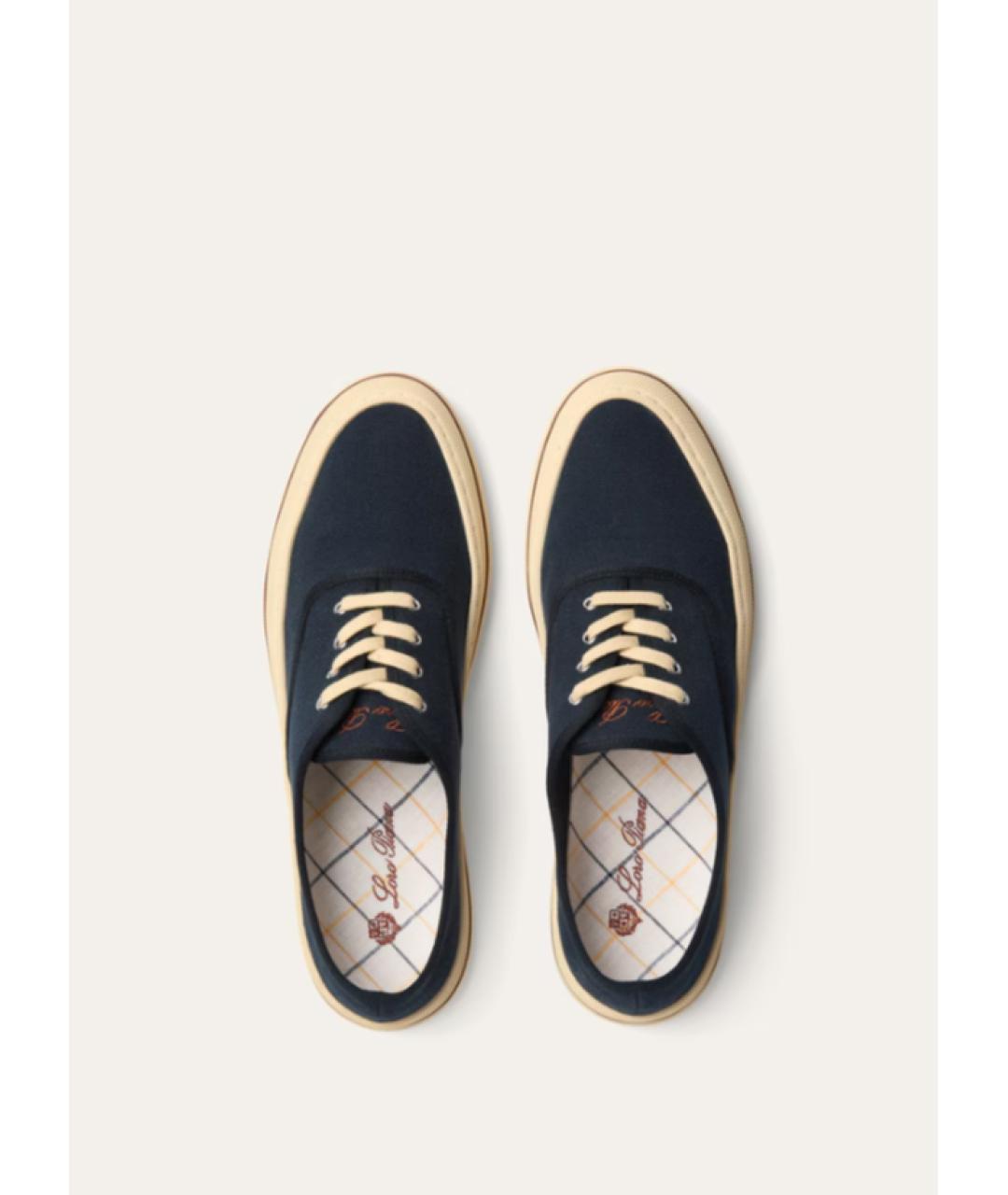 LORO PIANA Темно-синие текстильные кеды, фото 3