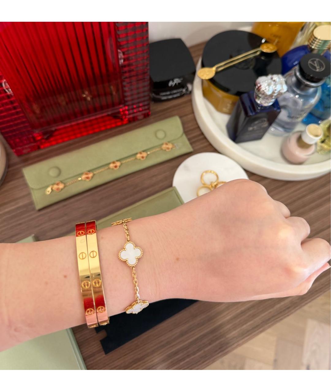 VAN CLEEF & ARPELS Белый браслет из желтого золота, фото 3