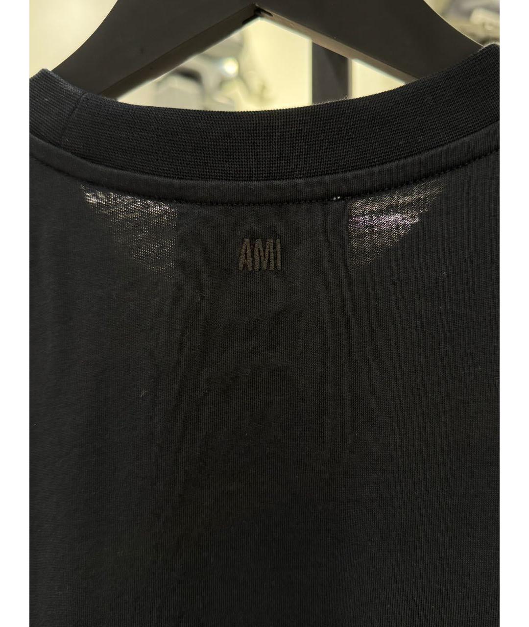 Ami Paris Черная хлопковая футболка, фото 5