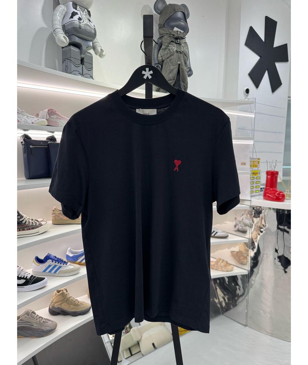 Ami Paris Черная хлопковая футболка, фото 2