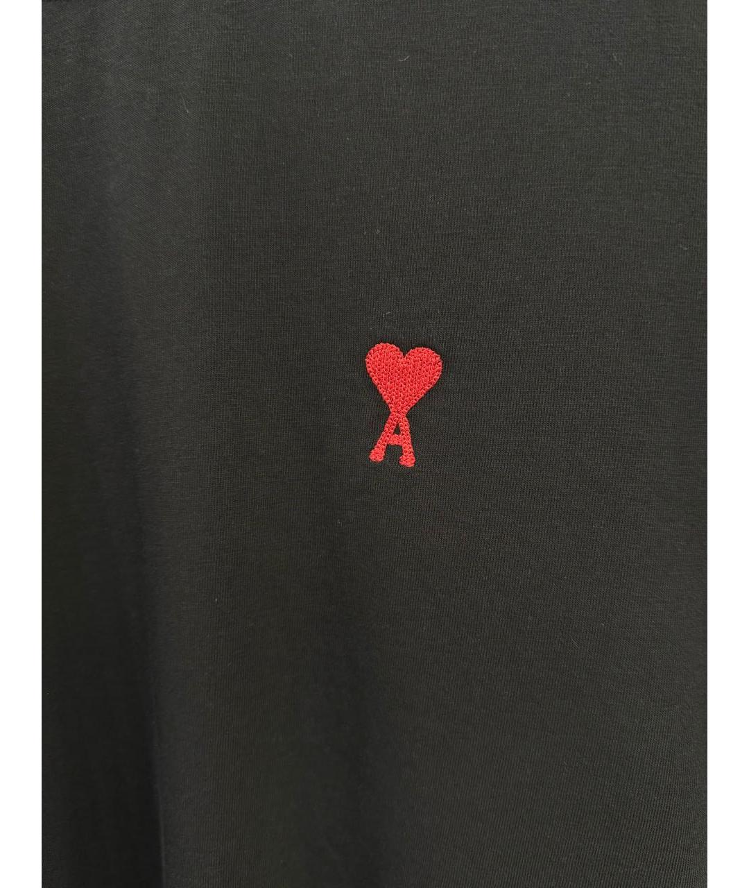 Ami Paris Черная хлопковая футболка, фото 4