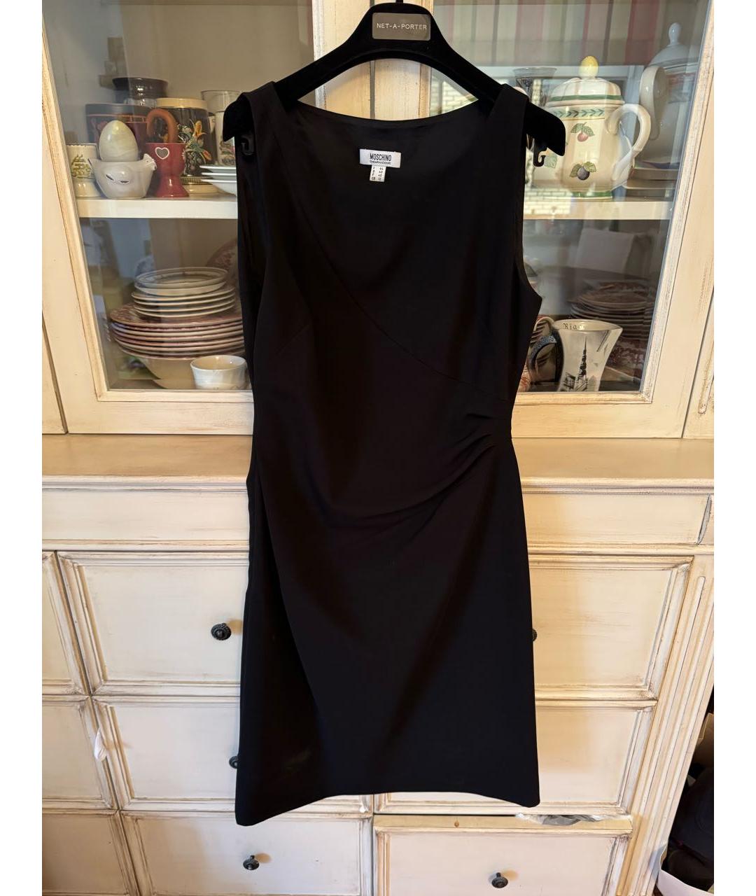 MOSCHINO Черное ацетатное коктейльное платье, фото 4