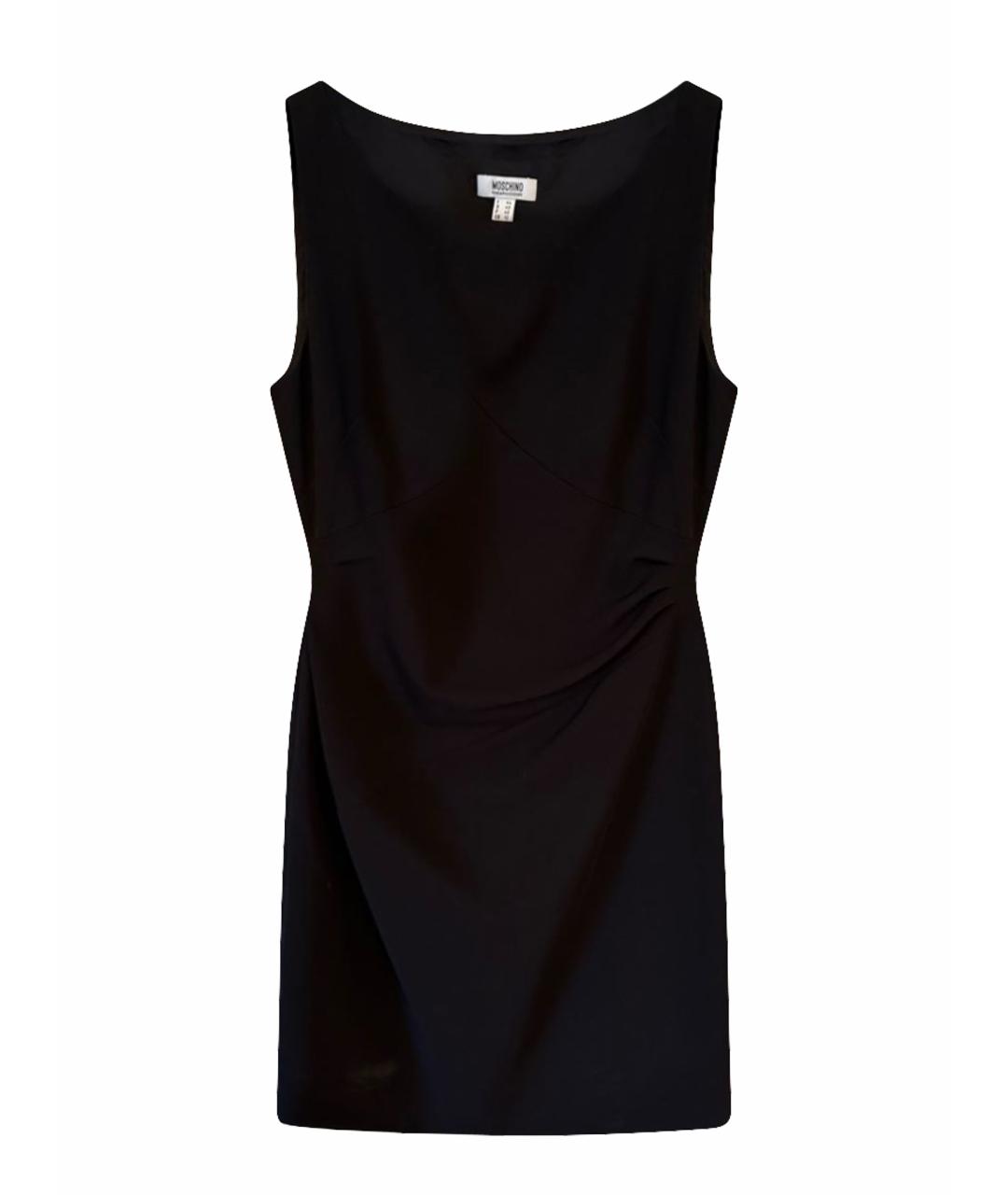 MOSCHINO Черное ацетатное коктейльное платье, фото 1