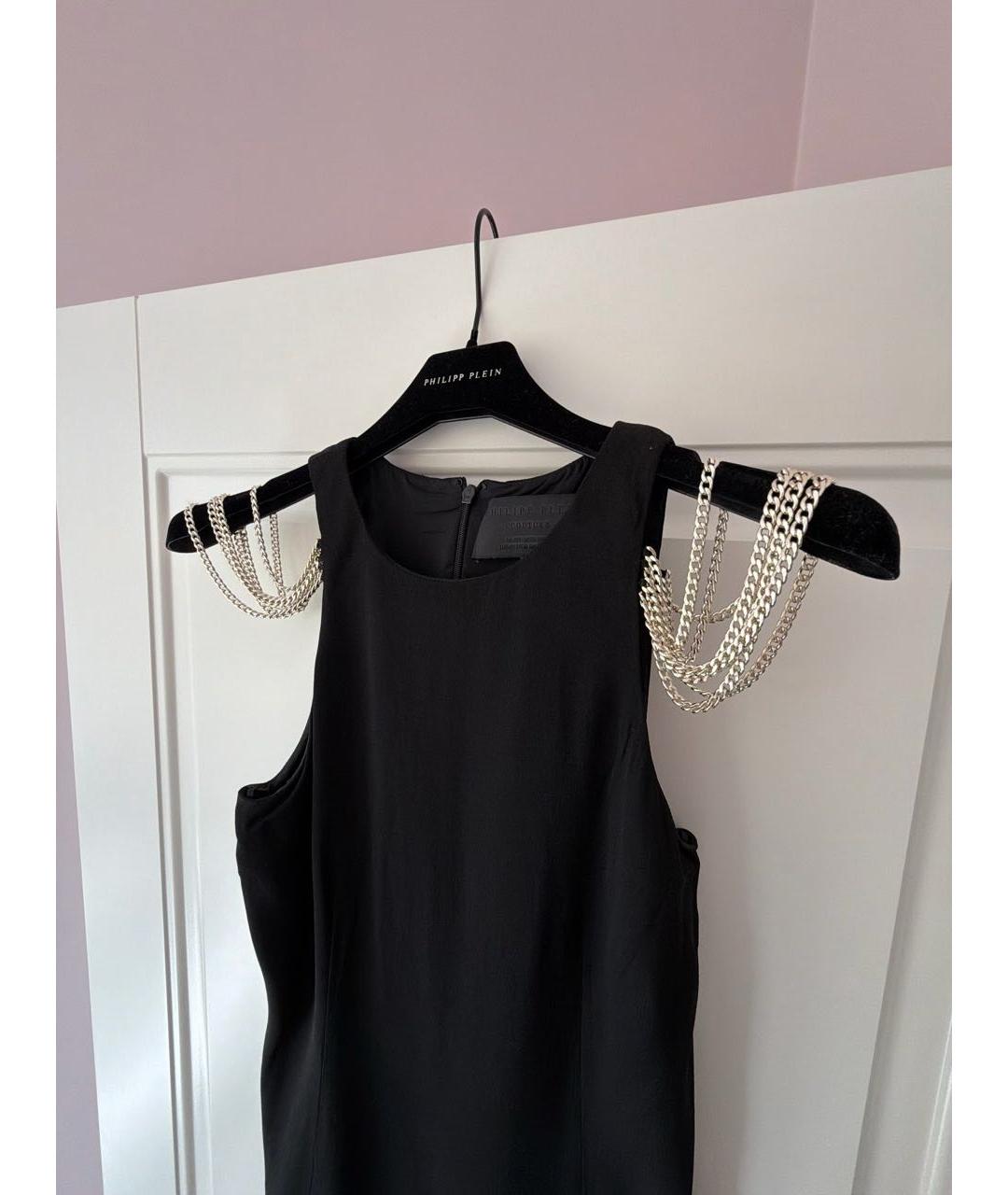 PHILIPP PLEIN Черное вискозное коктейльное платье, фото 3