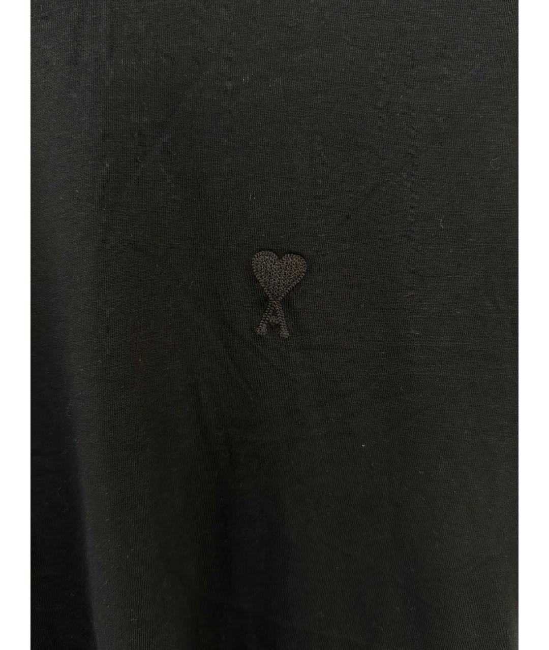 Ami Paris Черная хлопковая футболка, фото 4
