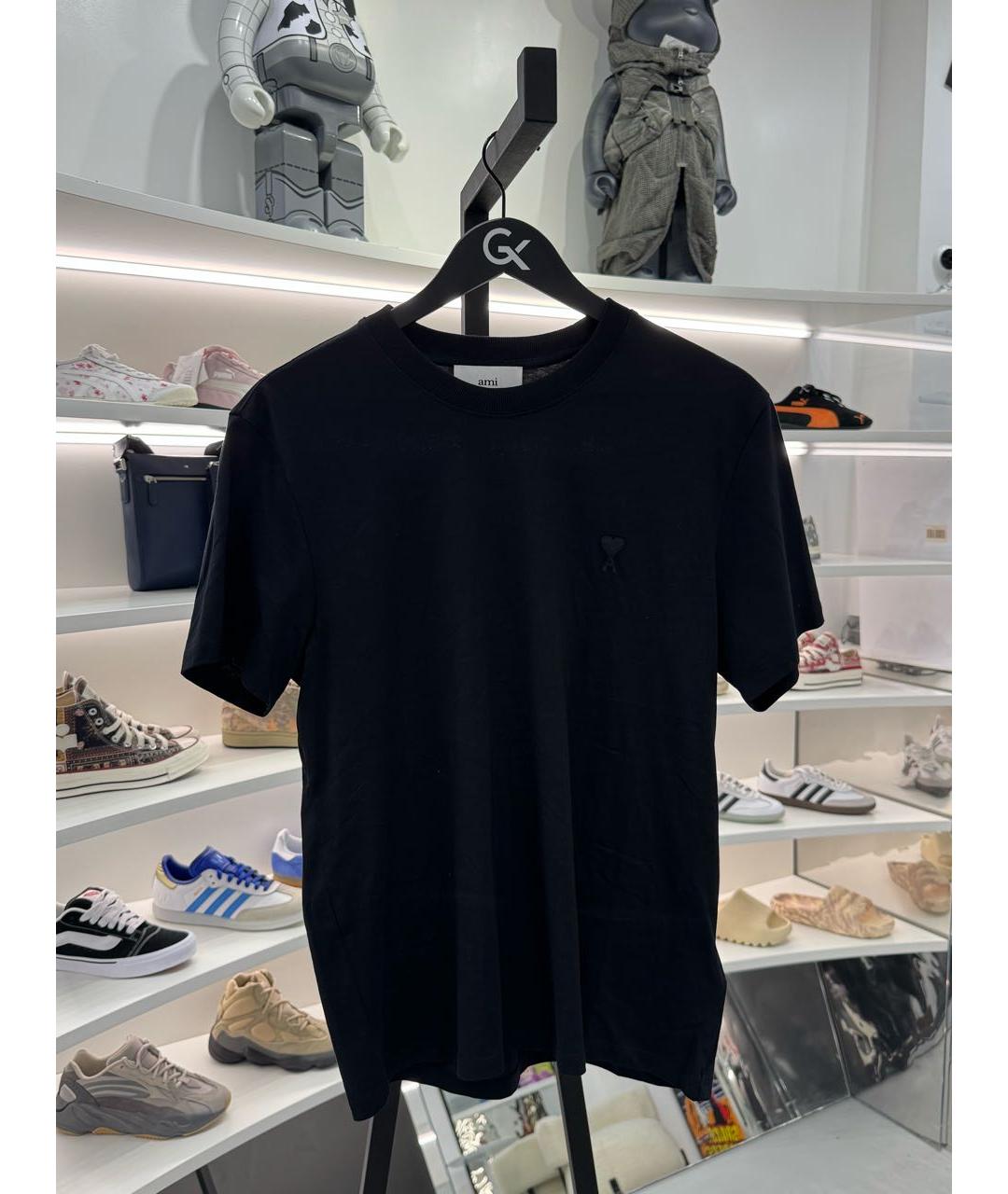 Ami Paris Черная хлопковая футболка, фото 2