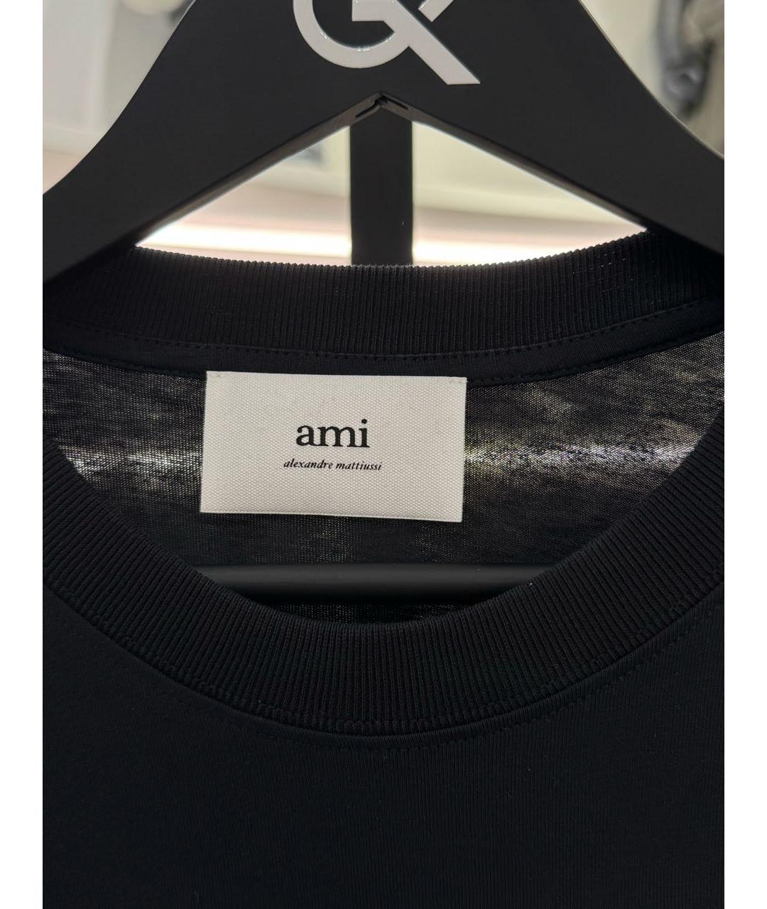 Ami Paris Черная хлопковая футболка, фото 5