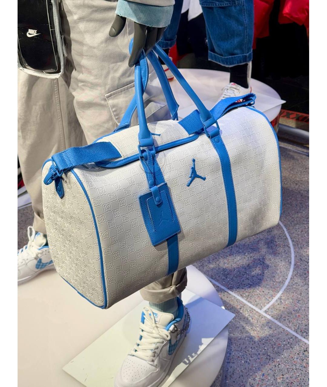 JORDAN Белая дорожная/спортивная сумка, фото 5