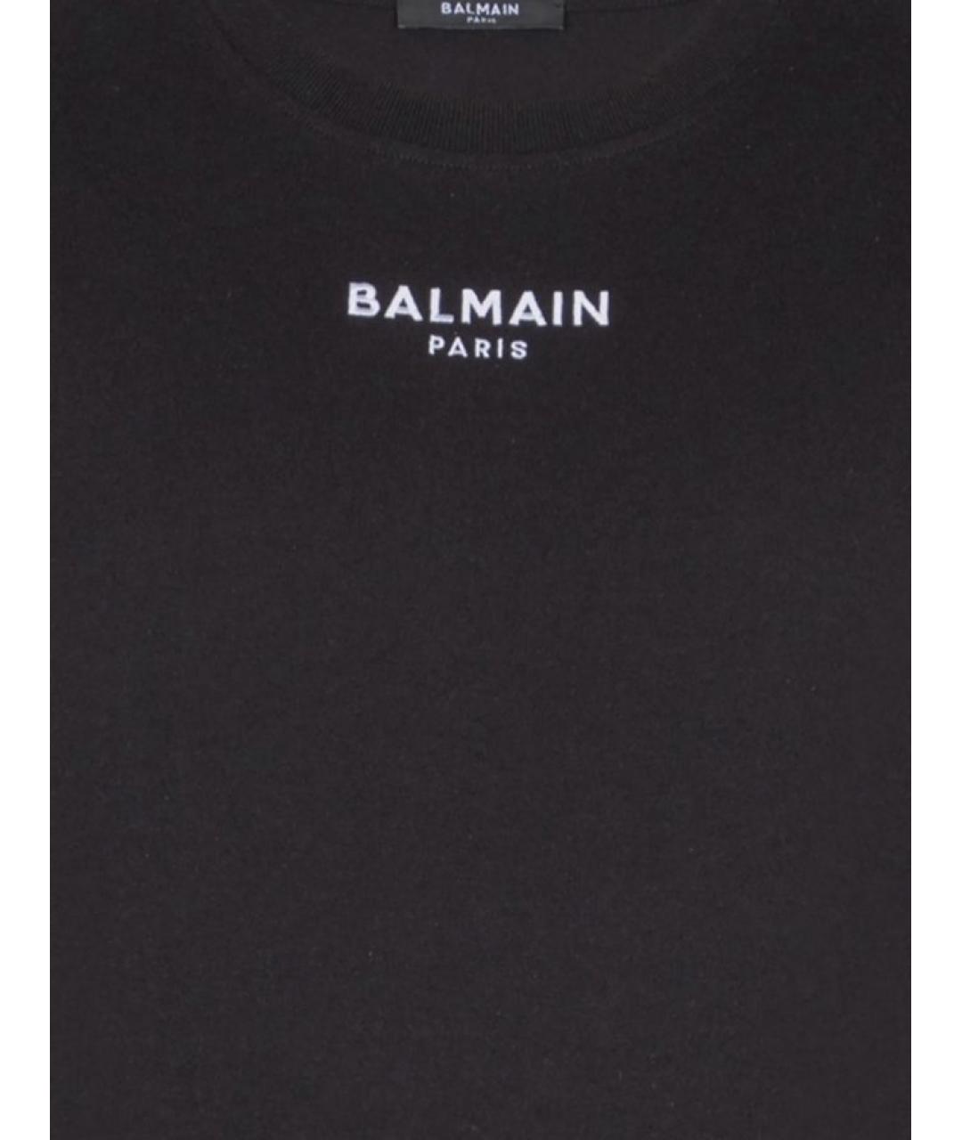 BALMAIN Черная хлопковая детская футболка, фото 2