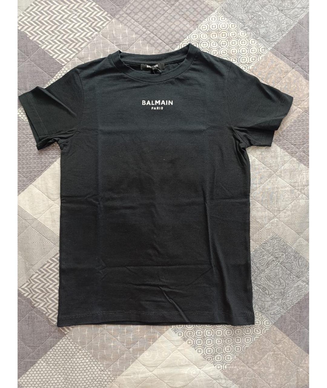 BALMAIN Черная хлопковая детская футболка, фото 3
