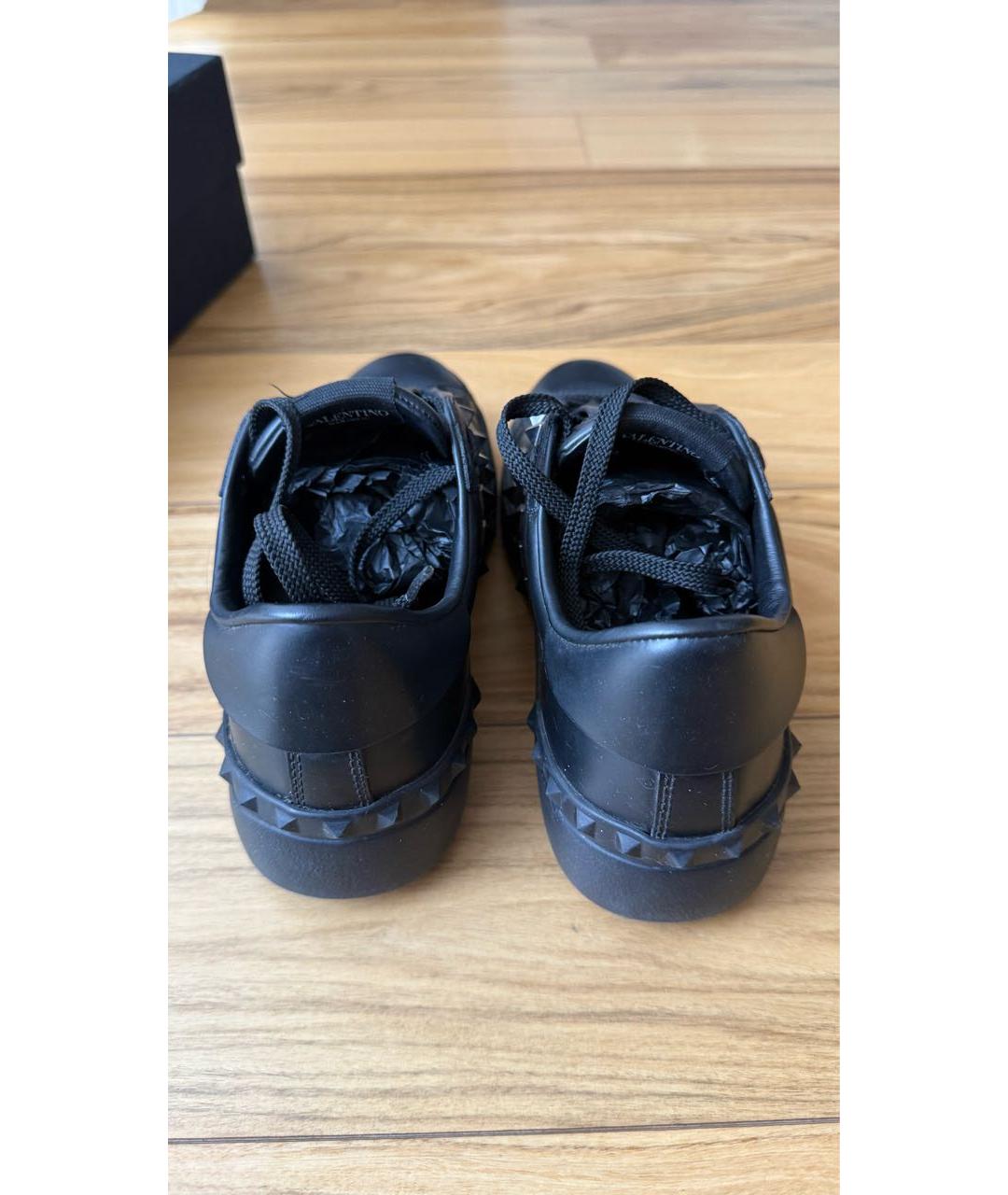 VALENTINO Черные кожаные кроссовки, фото 4