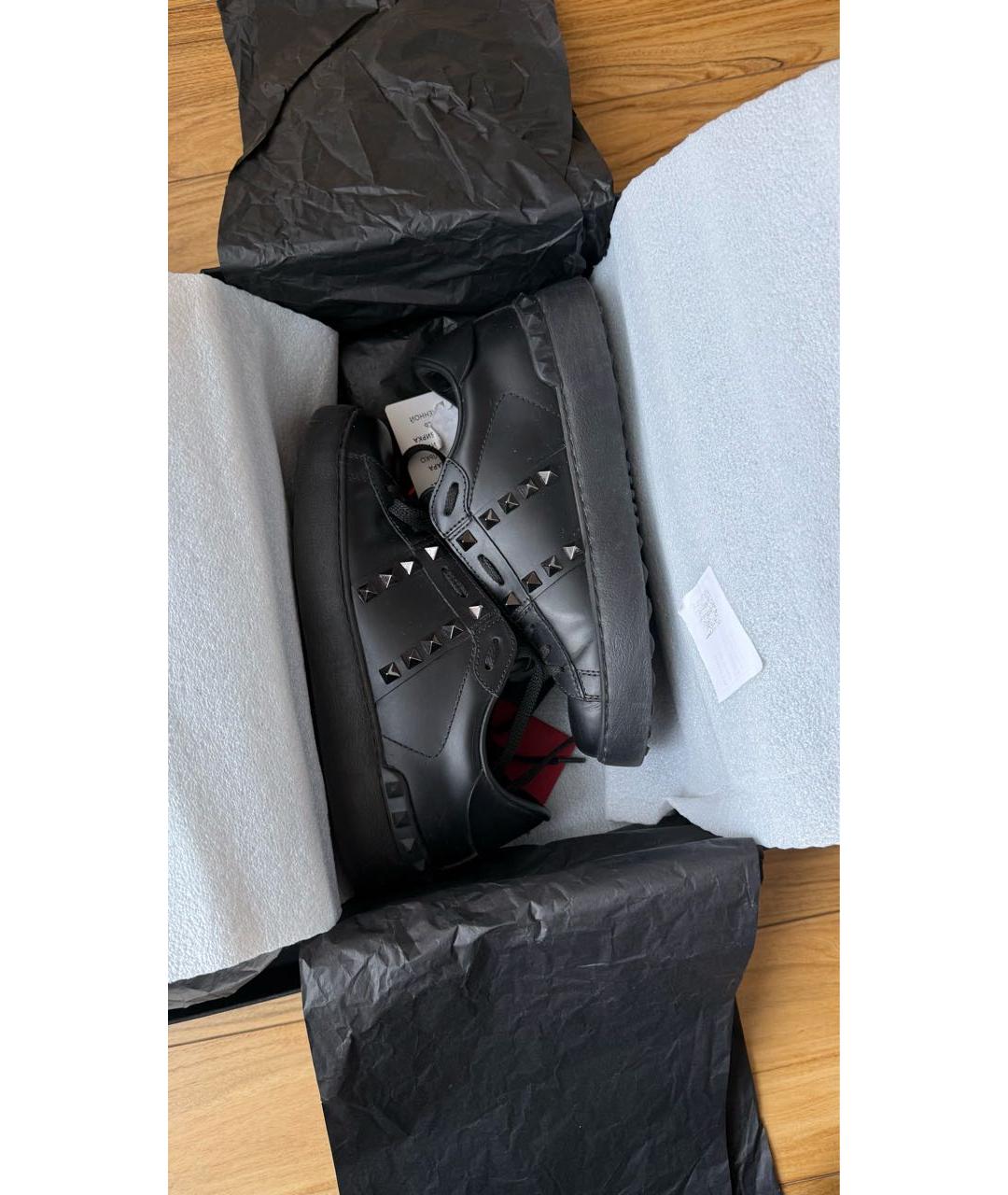 VALENTINO Черные кожаные кроссовки, фото 6