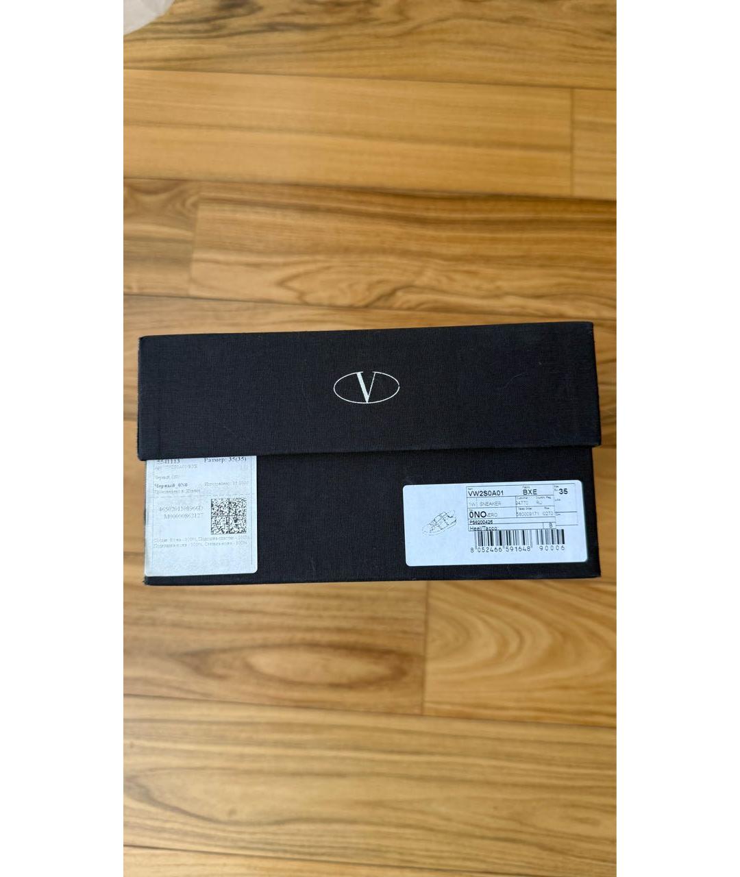 VALENTINO Черные кожаные кроссовки, фото 5