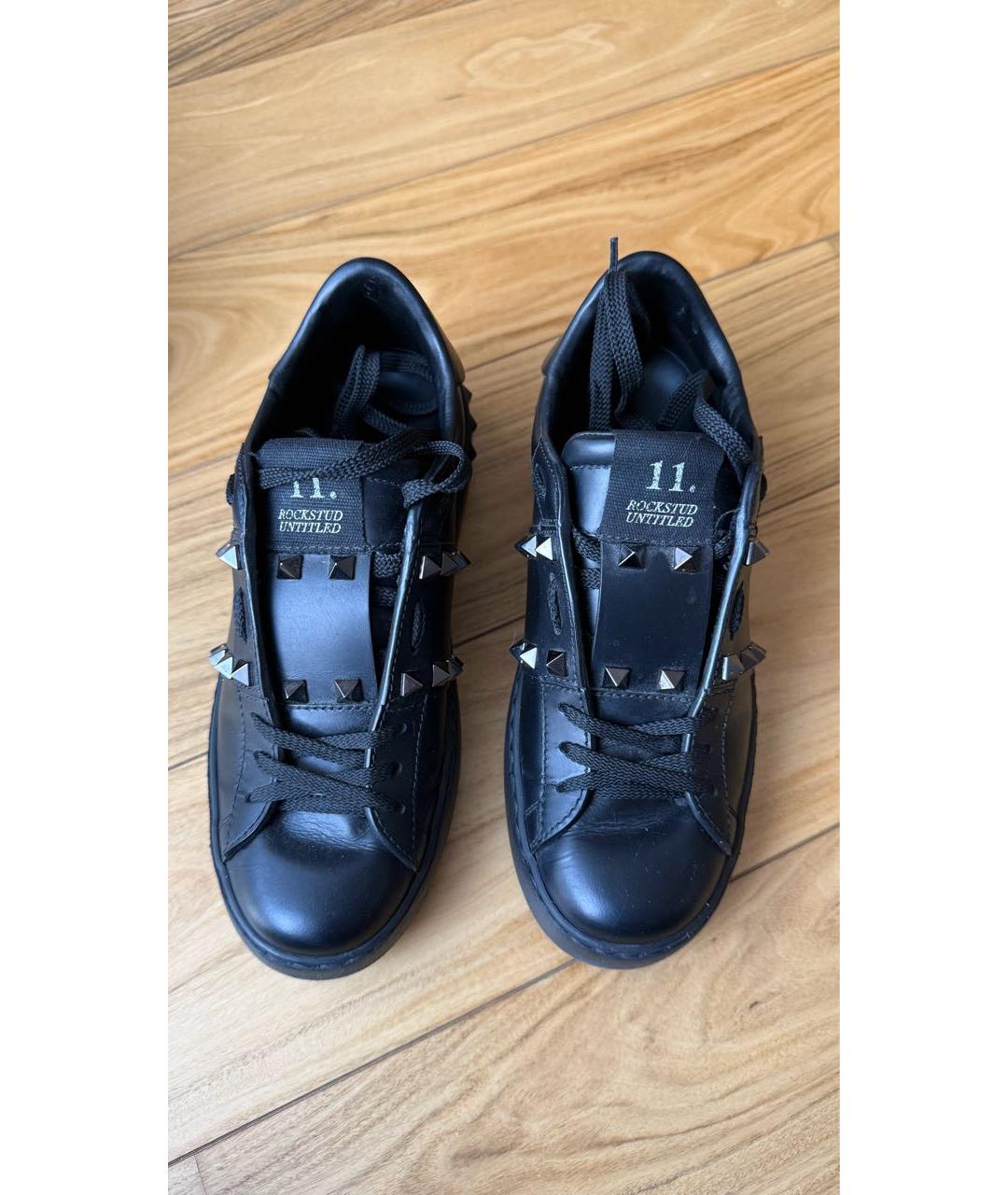 VALENTINO Черные кожаные кроссовки, фото 2