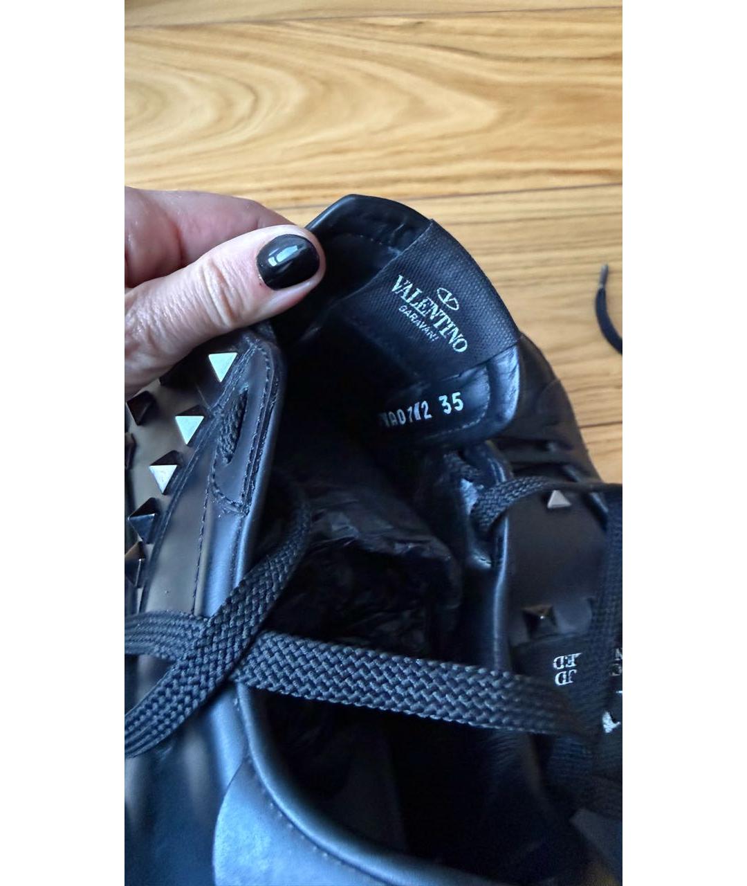 VALENTINO Черные кожаные кроссовки, фото 8
