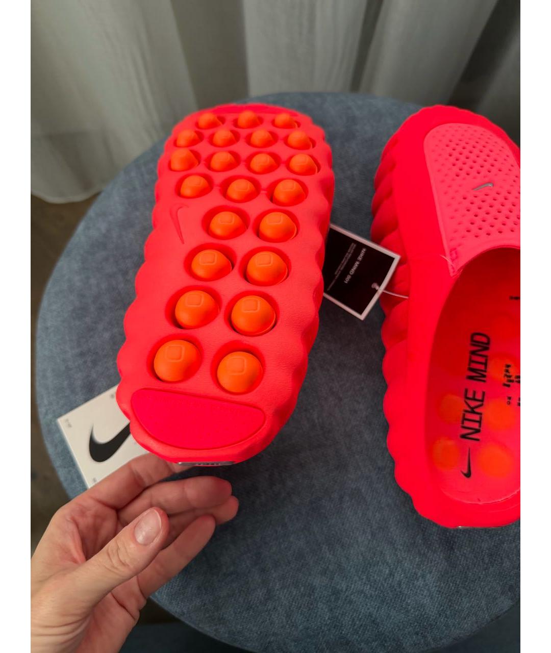 NIKE Красные шлепанцы, фото 5