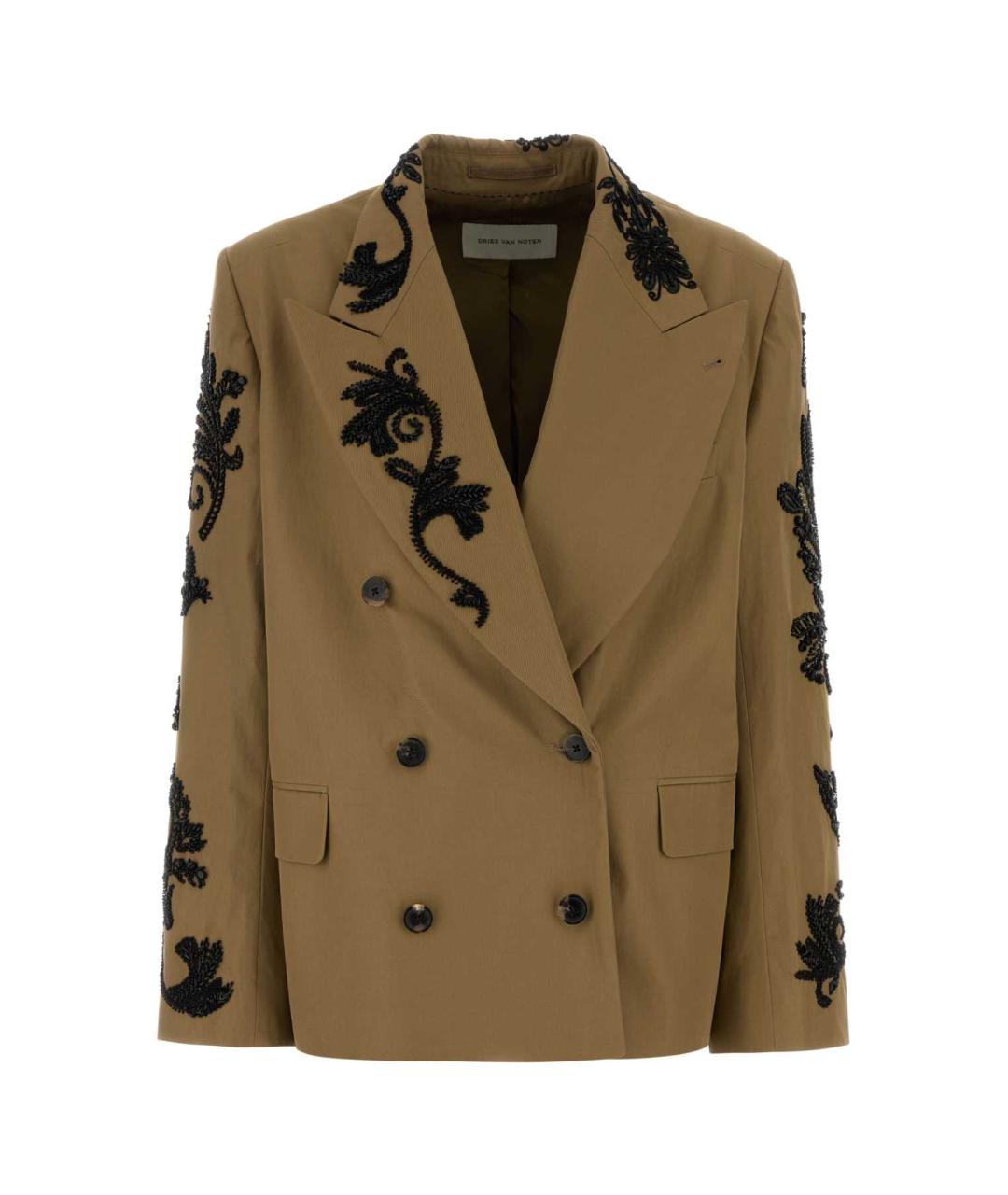 DRIES VAN NOTEN Бежевый хлопковый жакет/пиджак, фото 1