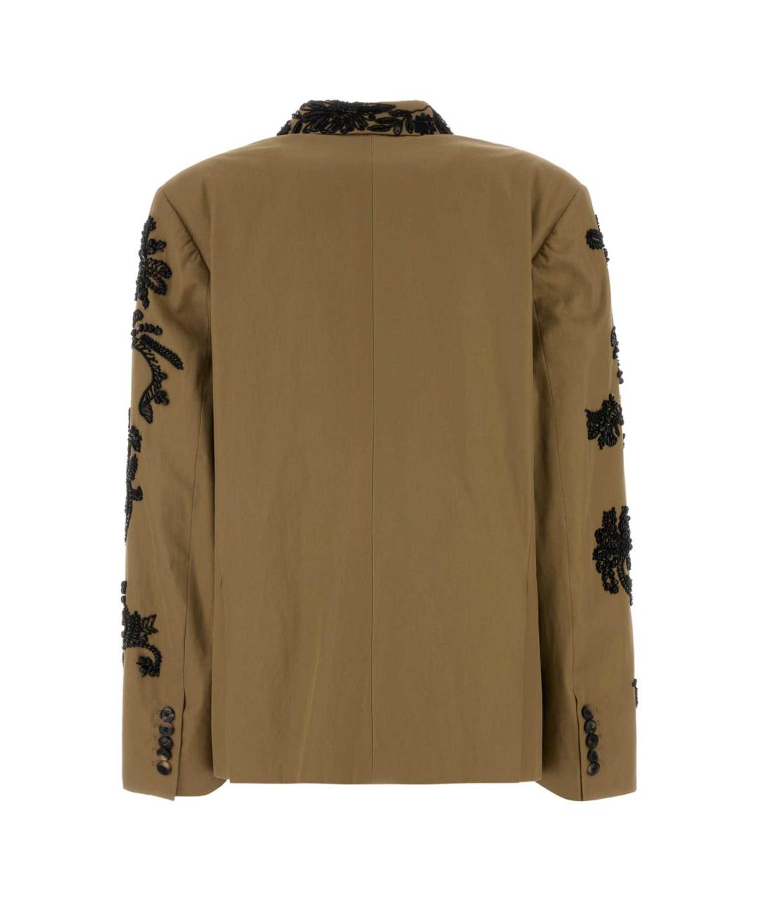 DRIES VAN NOTEN Бежевый хлопковый жакет/пиджак, фото 2