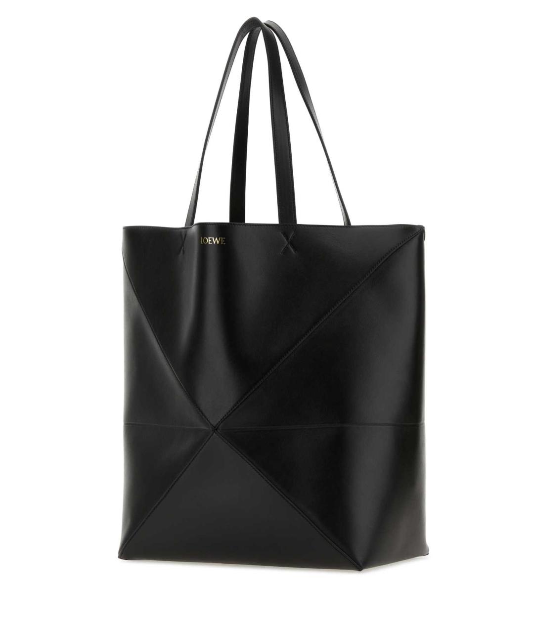 LOEWE Черная кожаная сумка тоут, фото 2