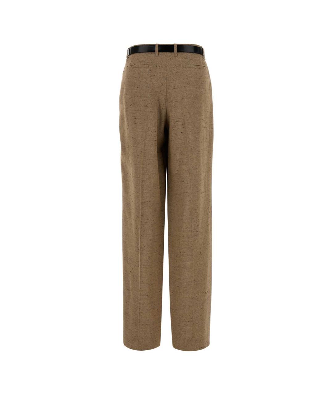 DOLCE&GABBANA Бежевые вискозные прямые брюки, фото 2