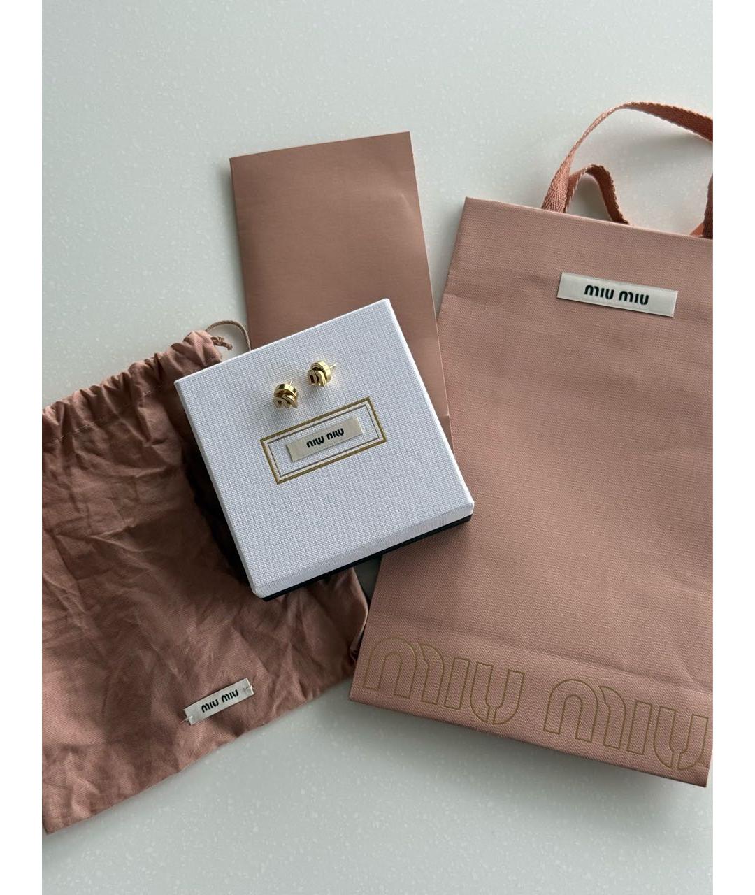 MIU MIU Белые металлические серьги, фото 2