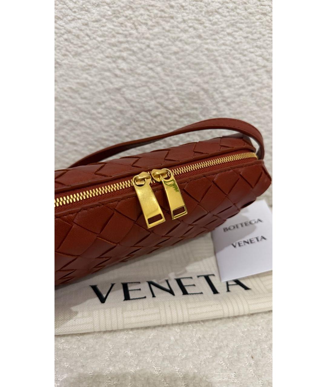 BOTTEGA VENETA Коричневая кожаная сумка через плечо, фото 6