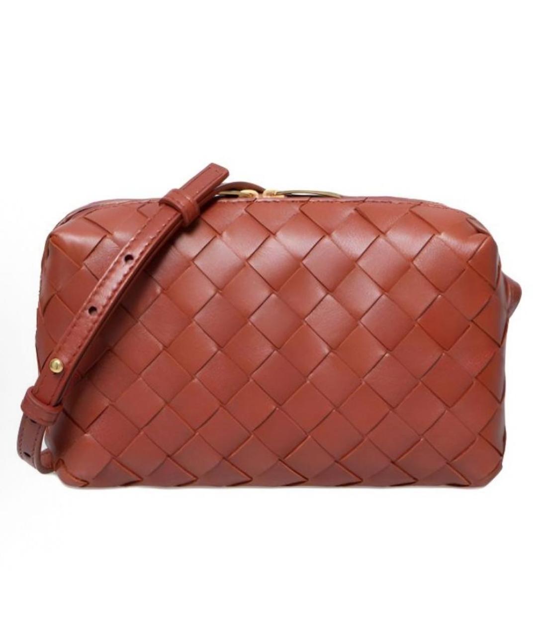 BOTTEGA VENETA Коричневая кожаная сумка через плечо, фото 8