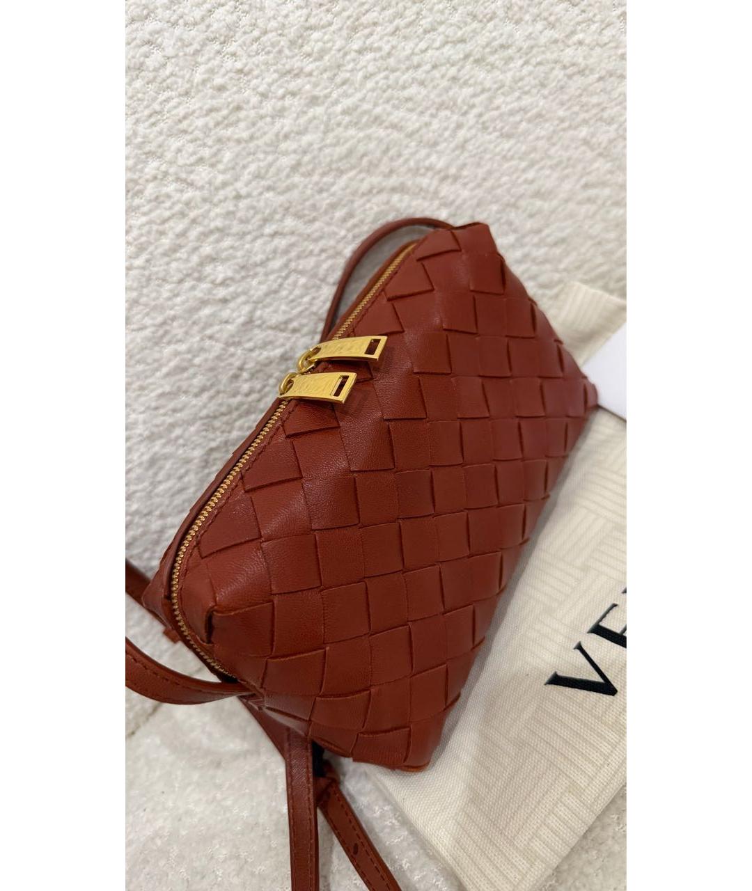 BOTTEGA VENETA Коричневая кожаная сумка через плечо, фото 5