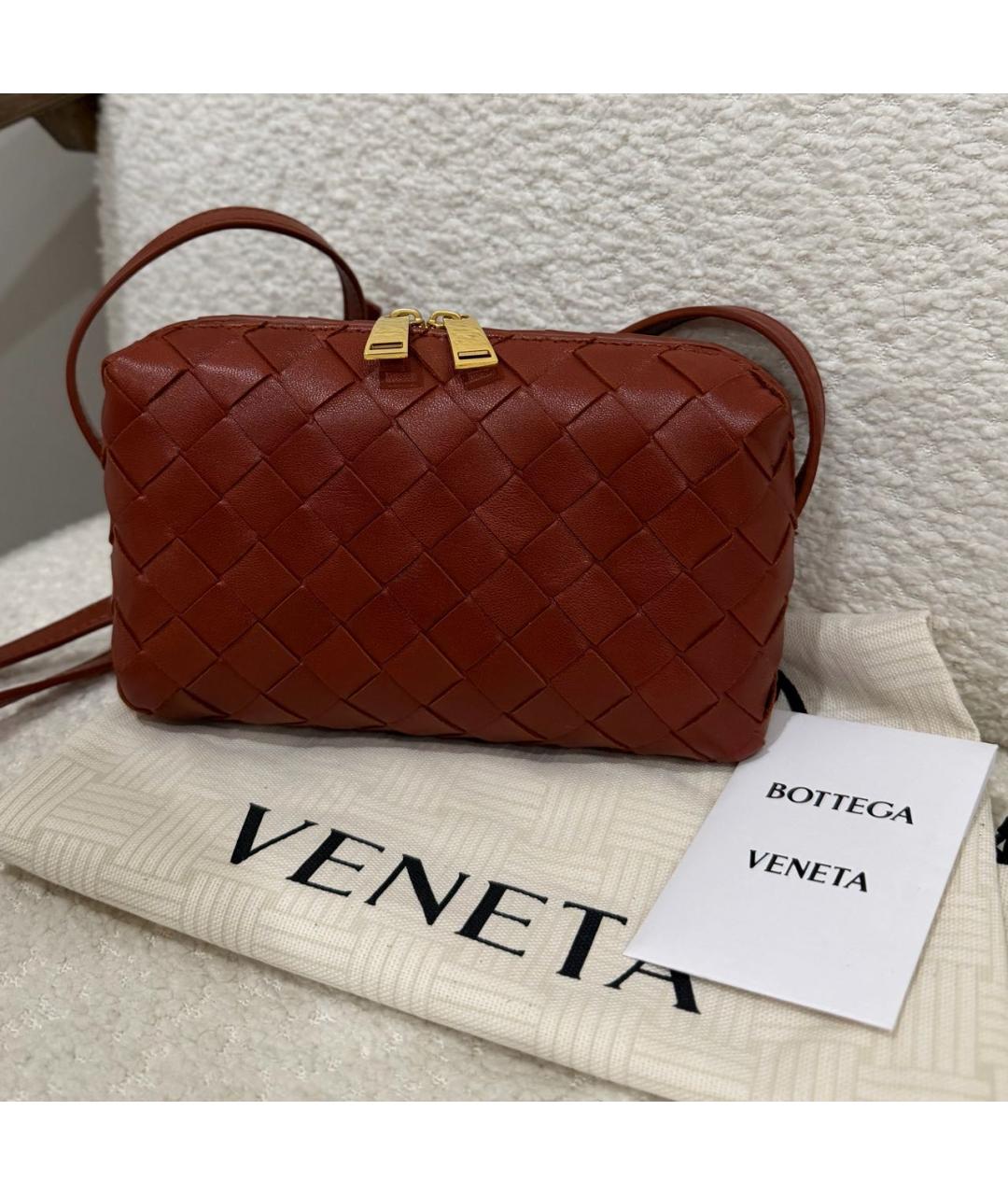 BOTTEGA VENETA Коричневая кожаная сумка через плечо, фото 4