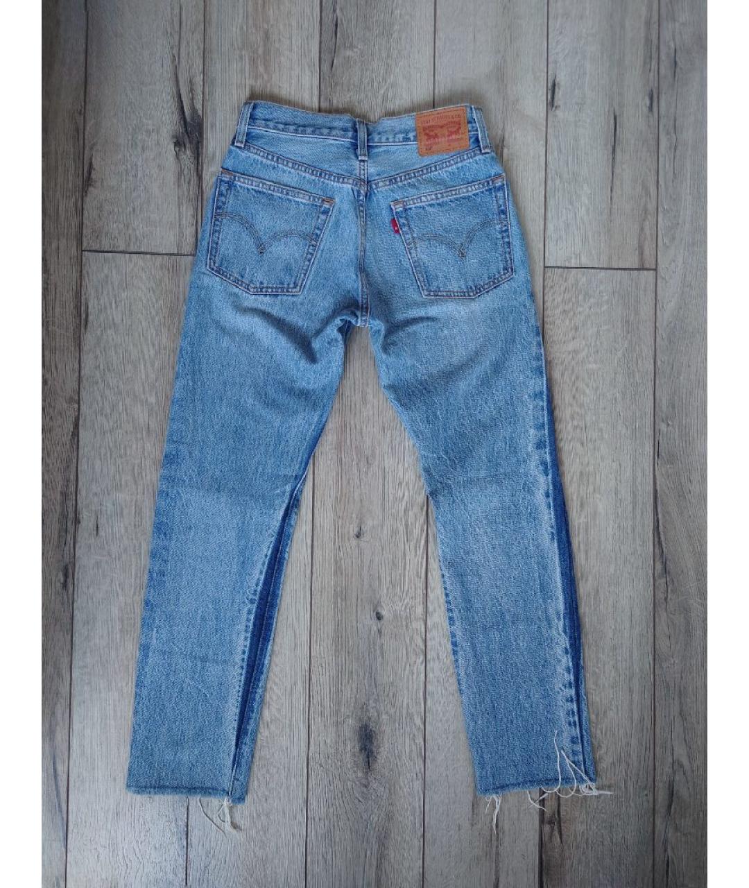 LEVI'S Голубые хлопковые прямые джинсы, фото 2
