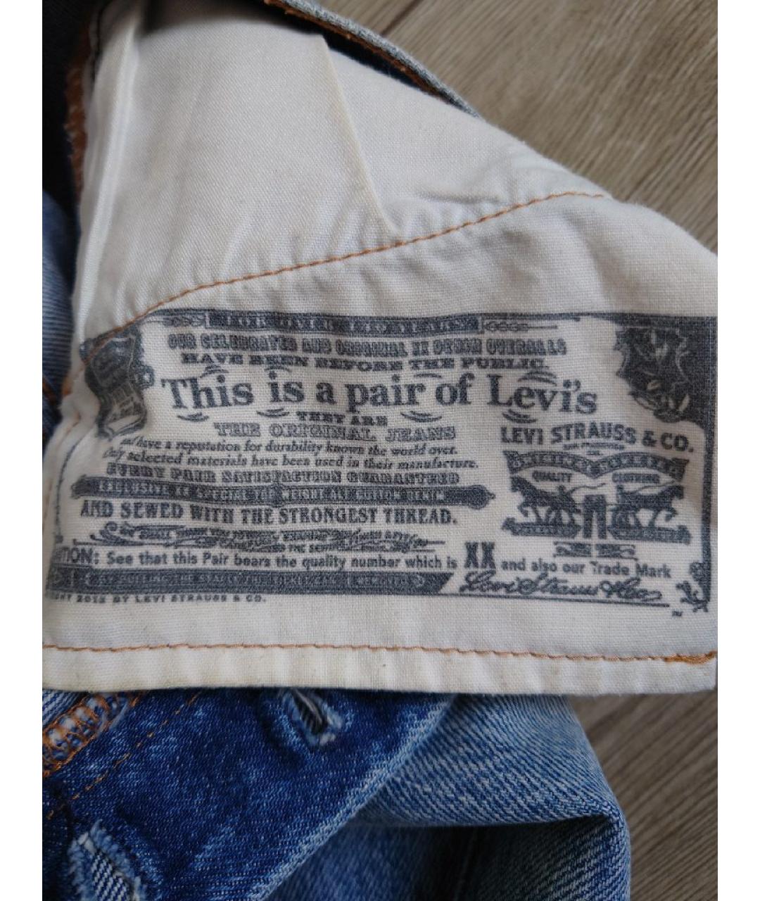 LEVI'S Голубые хлопковые прямые джинсы, фото 4