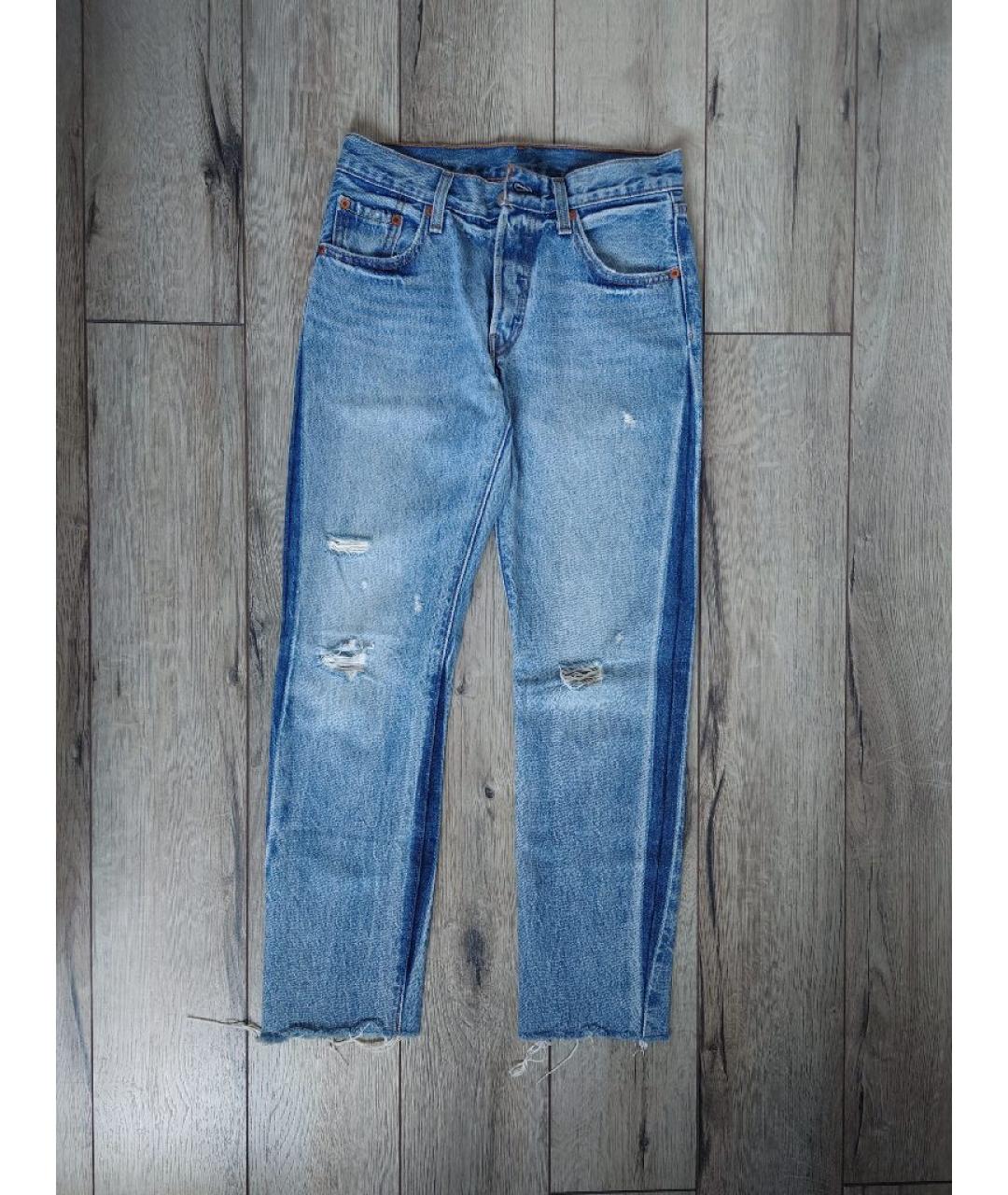 LEVI'S Голубые хлопковые прямые джинсы, фото 5