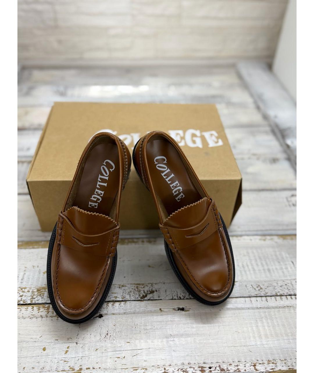 COLLEGE Коричневые кожаные лоферы, фото 4