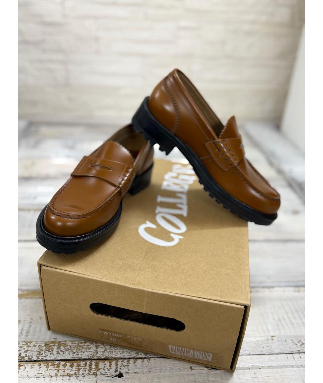 COLLEGE Коричневые кожаные лоферы, фото 6