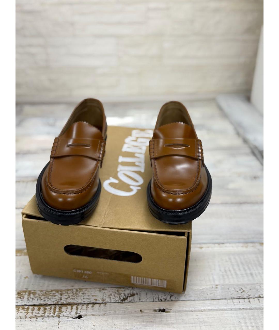 COLLEGE Коричневые кожаные лоферы, фото 3