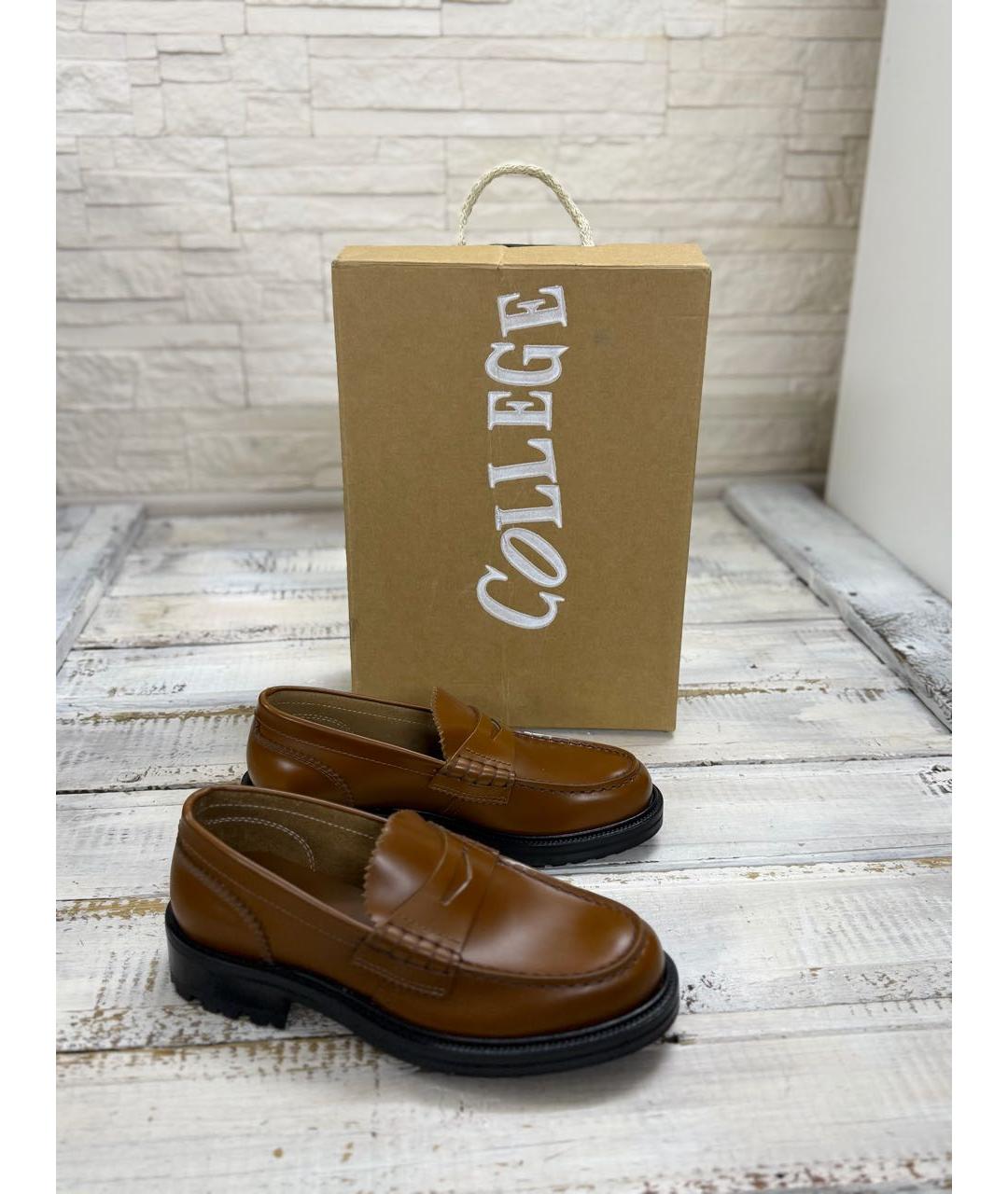 COLLEGE Коричневые кожаные лоферы, фото 2