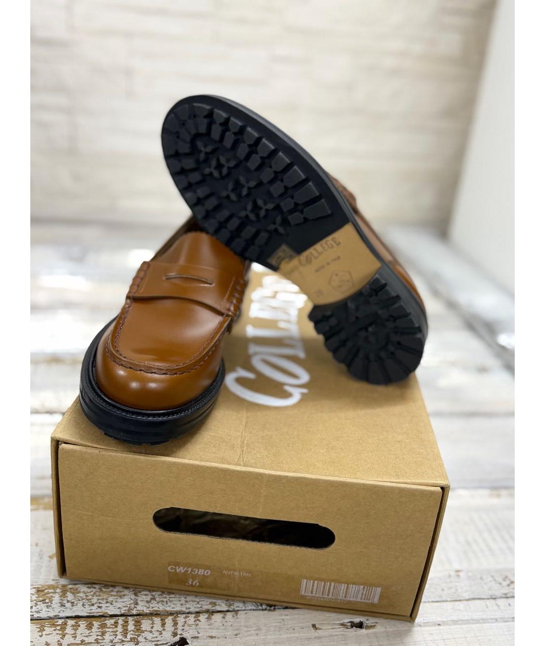 COLLEGE Коричневые кожаные лоферы, фото 8