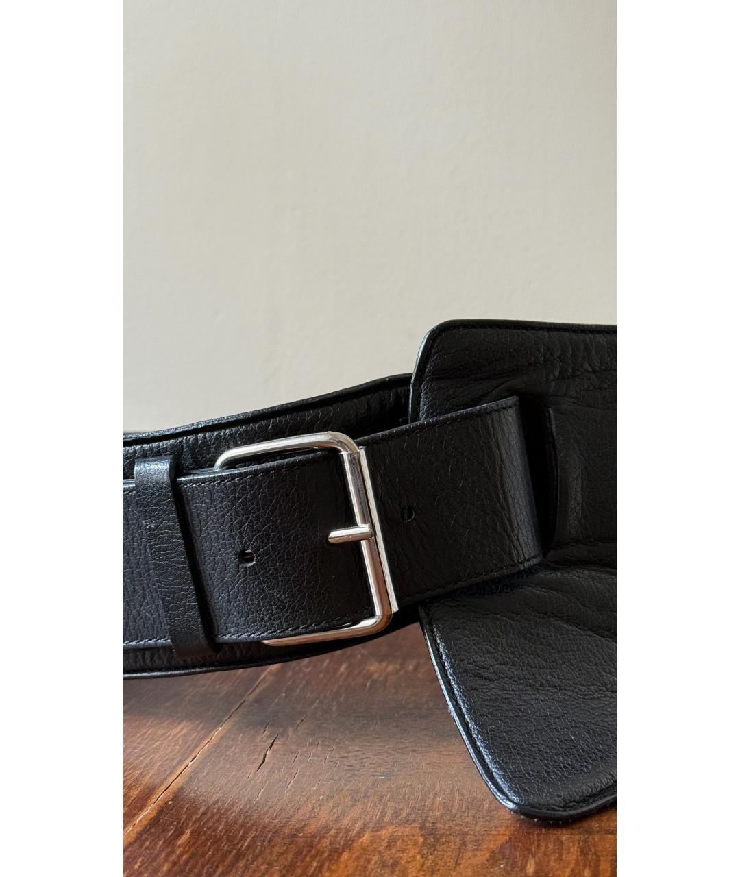 MAISON MARGIELA Черный кожаный ремень, фото 2
