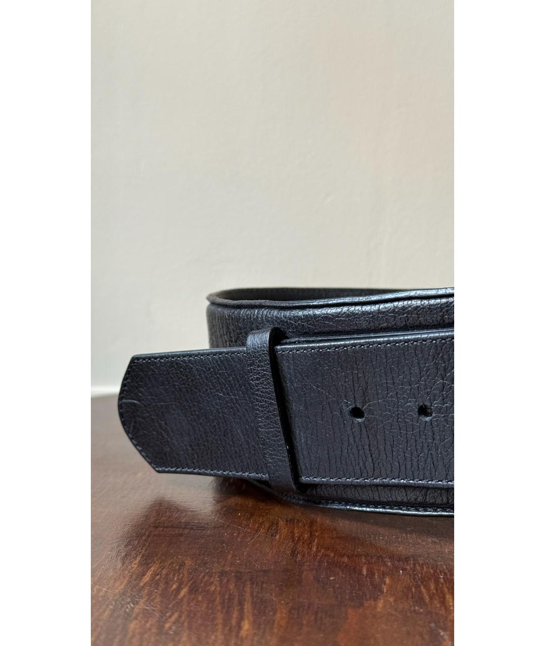MAISON MARGIELA Черный кожаный ремень, фото 3