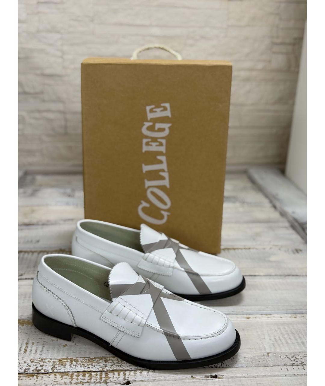 COLLEGE Белые кожаные лоферы, фото 2