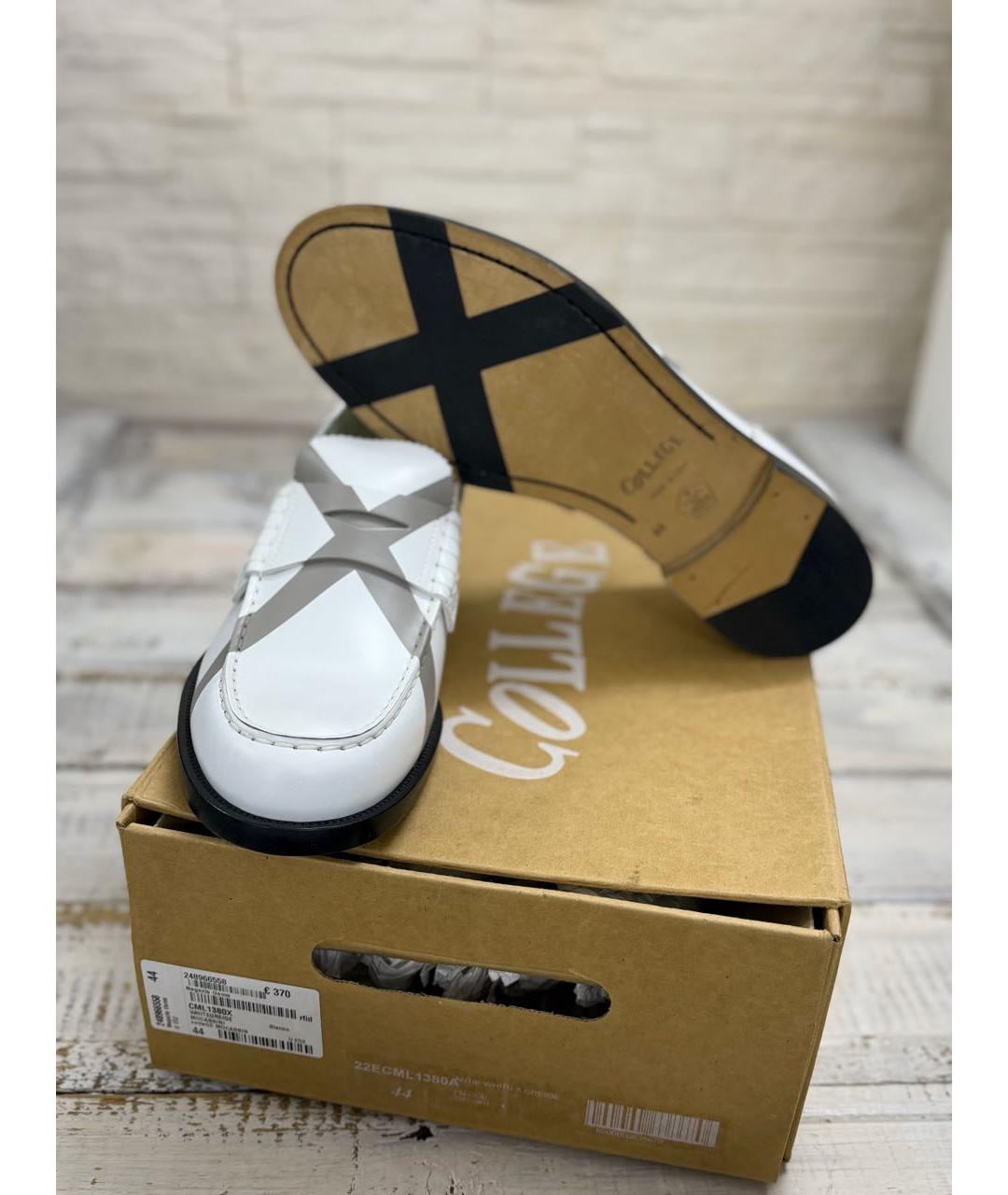 COLLEGE Белые кожаные лоферы, фото 8