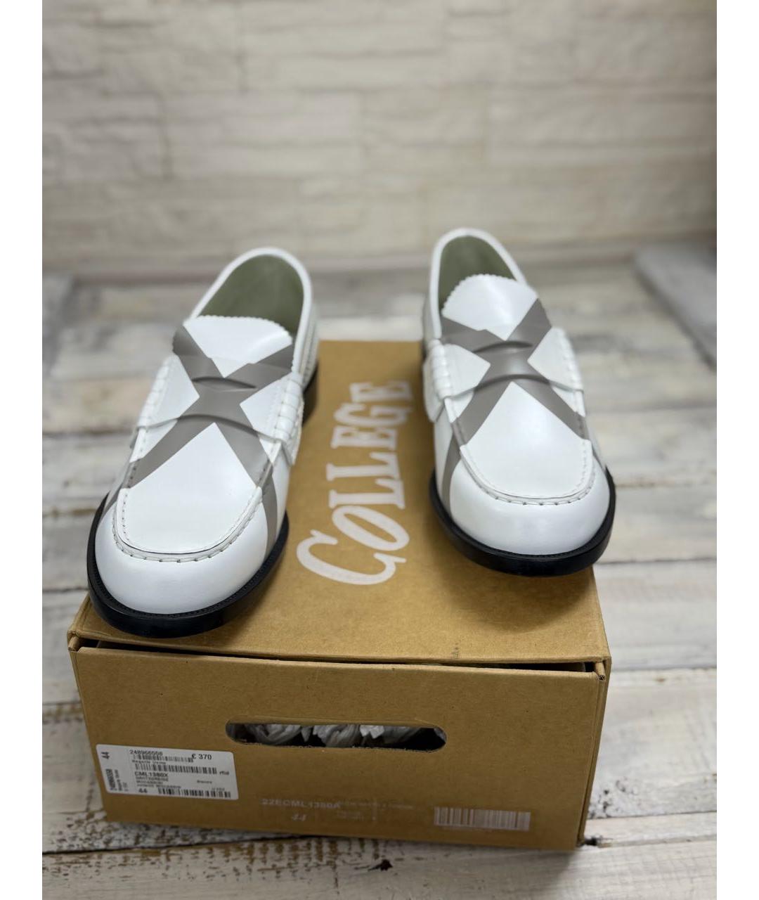 COLLEGE Белые кожаные лоферы, фото 3