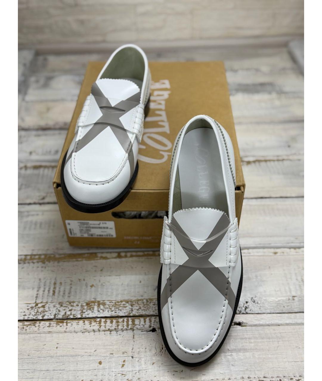 COLLEGE Белые кожаные лоферы, фото 4