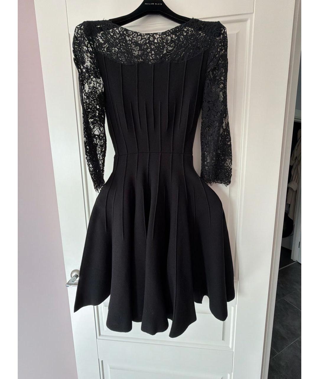 PHILIPP PLEIN Черное хлопко-эластановое коктейльное платье, фото 4