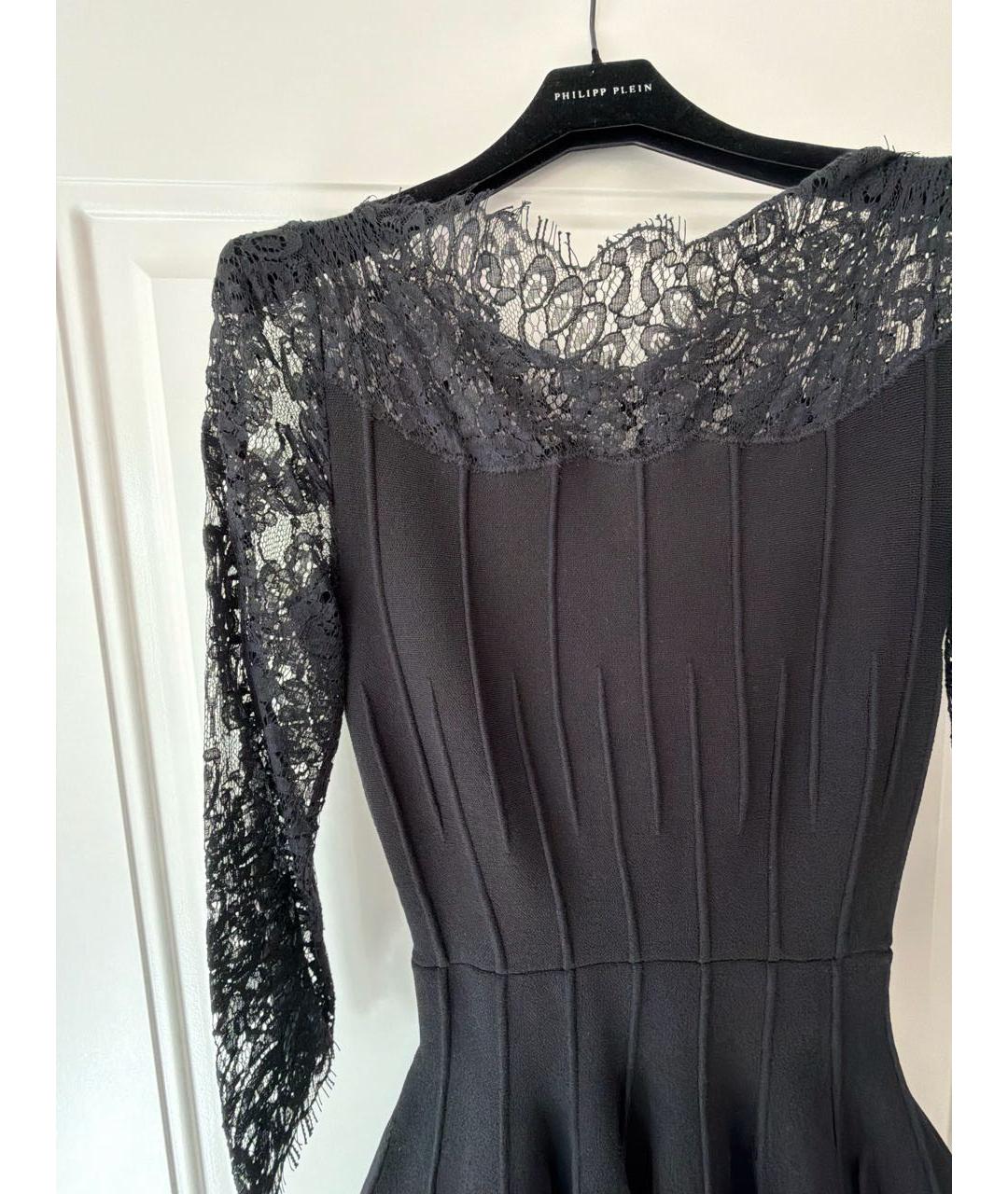 PHILIPP PLEIN Черное хлопко-эластановое коктейльное платье, фото 2