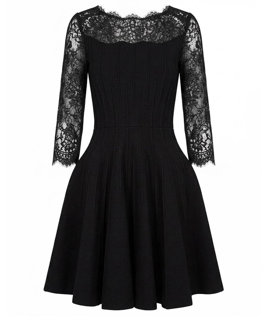 PHILIPP PLEIN Черное хлопко-эластановое коктейльное платье, фото 1