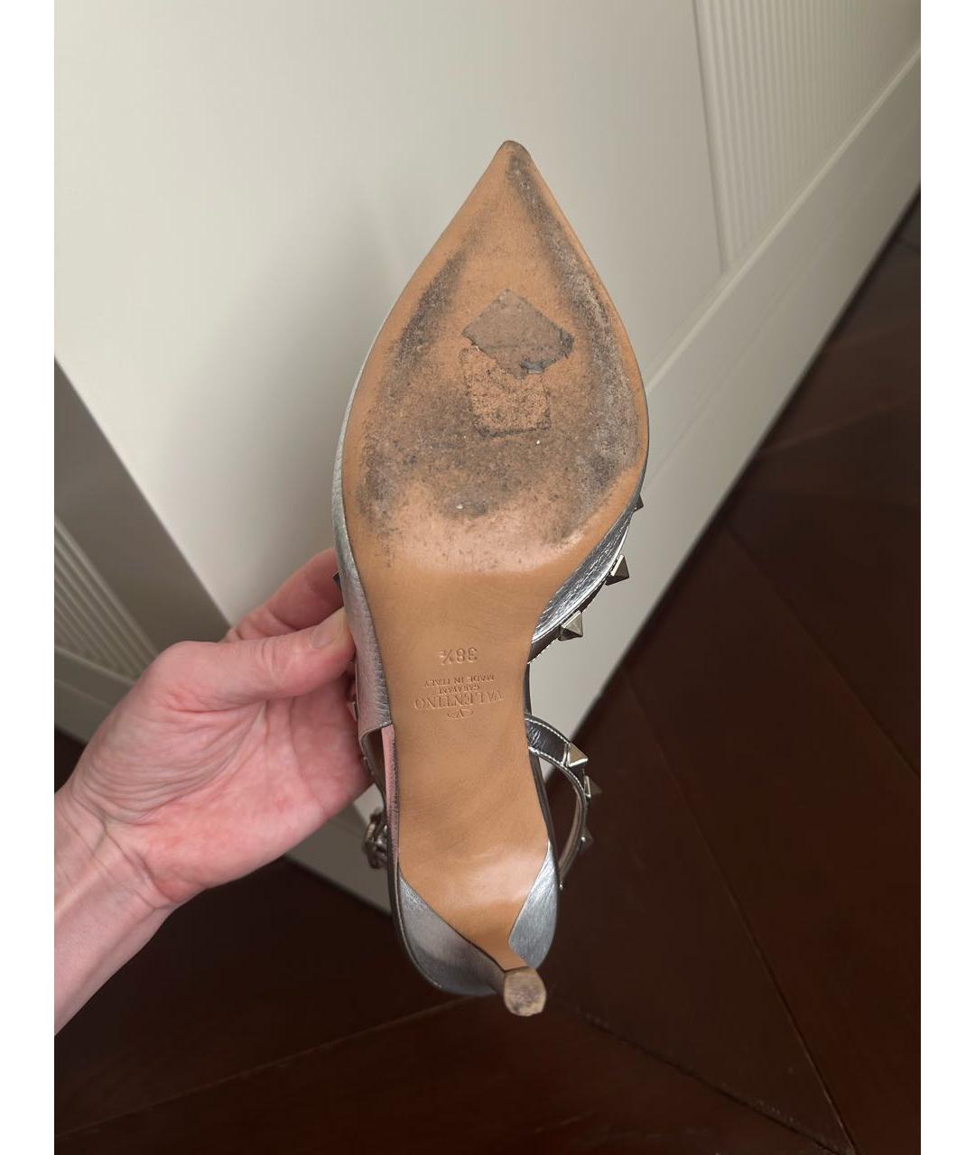 VALENTINO Серебряные кожаные туфли, фото 6